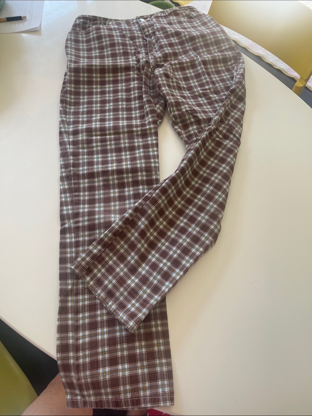 Women’s Brown Plaid Casual Pants